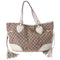 GUCCI GG Tribeca Tote Bag 211954 Beige Brown Cream Jacquard Leather
