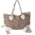 GUCCI GG Tribeca Tote Bag 211954 Beige Brown Cream Jacquard Leather