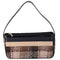 Burberry Shoulder Bag Beige Black Multi Tweed Patent Leather Suede
