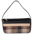 Burberry Shoulder Bag Beige Black Multi Tweed Patent Leather Suede