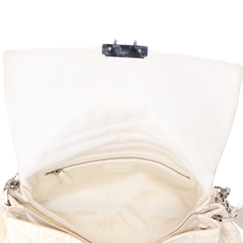 Christian Dior New Lock Shoulder Bag M9803 Cream Patent Leather