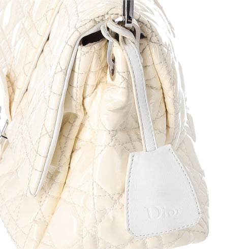 Christian Dior New Lock Shoulder Bag M9803 Cream Patent Leather