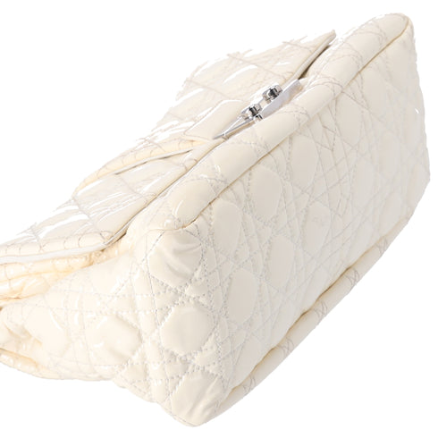 Christian Dior New Lock Shoulder Bag M9803 Cream Patent Leather