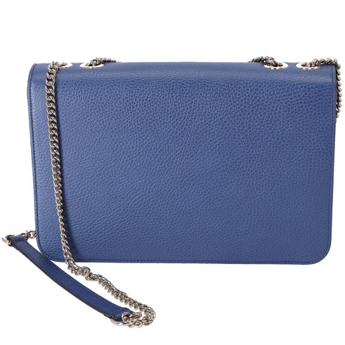 GUCCI Interlocking G Shoulder Bag 510303 Blue Leather