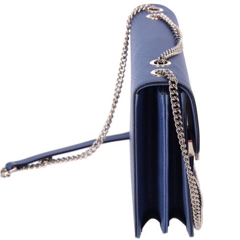 GUCCI Interlocking G Shoulder Bag 510303 Blue Leather