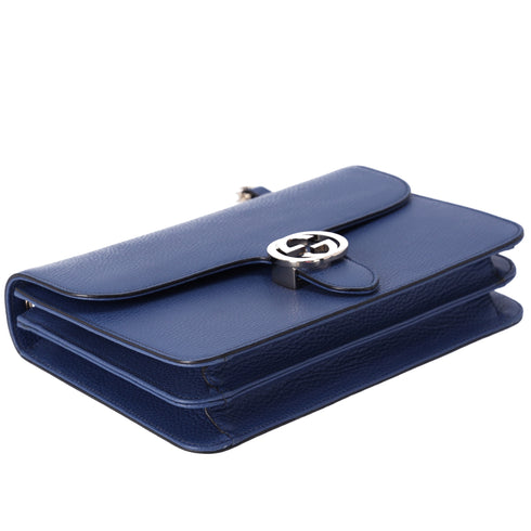GUCCI Interlocking G Shoulder Bag 510303 Blue Leather