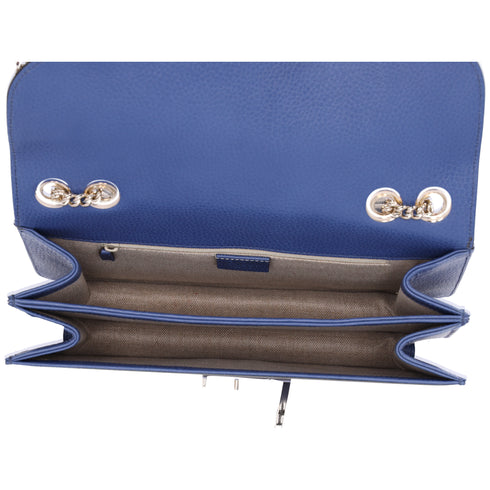 GUCCI Interlocking G Shoulder Bag 510303 Blue Leather