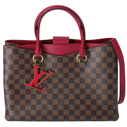 Louis Vuitton Riverside Damier Ebene Tote Bag N40052 Brown Pink