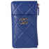 CHANEL 19 Matelasse Accessory Wallet Card Case AP1182 Blue Lambskin