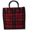 SAINT LAURENT PARIS NS Rive Gauche Tote Bag 632539 Black Red Wool