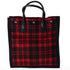 SAINT LAURENT PARIS NS Rive Gauche Tote Bag 632539 Black Red Wool