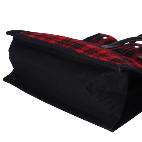 SAINT LAURENT PARIS NS Rive Gauche Tote Bag 632539 Black Red Wool