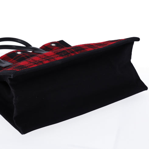SAINT LAURENT PARIS NS Rive Gauche Tote Bag 632539 Black Red Wool