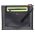 Christian Louboutin Peter Pouch Clutch Bag Black Yellow Fiber Leather
