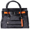 Christian Dior Flight Trotter Handbag Navy Black Orange Denim Leather