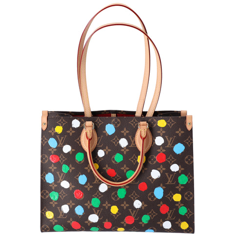 Louis Vuitton x Yayoi Kusama Onthego MM Tote Brown Monogram Polka Dots