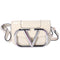 Valentino V logo Signature Shoulder Bag Cream Patent Leather