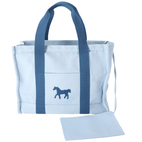 HERMES Cotton Canvas Cavalcolor Nappy Diaper Bag Baby Blue