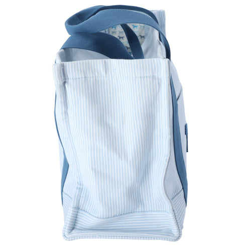 HERMES Cotton Canvas Cavalcolor Nappy Diaper Bag Baby Blue