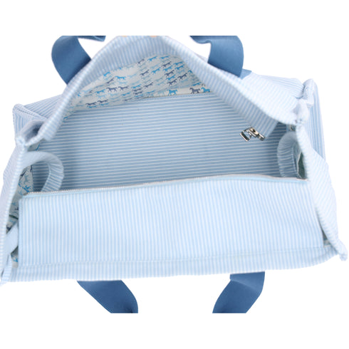HERMES Cotton Canvas Cavalcolor Nappy Diaper Bag Baby Blue