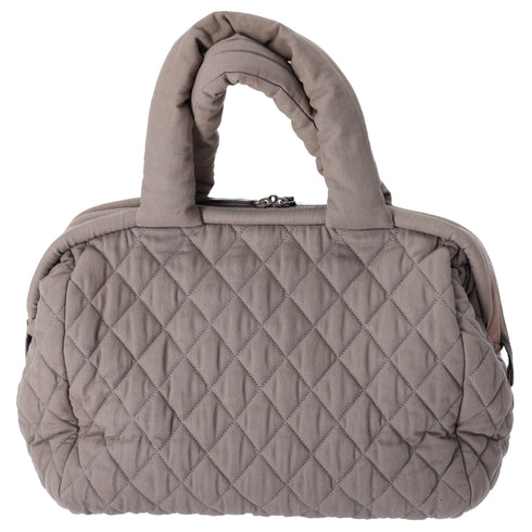CHANEL Coco Cocoon Handbag Khaki Cotton