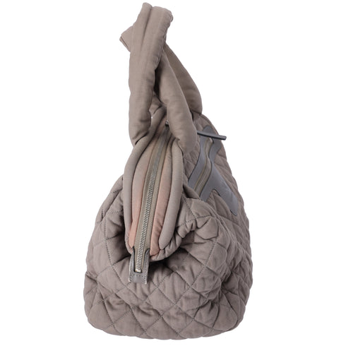 CHANEL Coco Cocoon Handbag Khaki Cotton