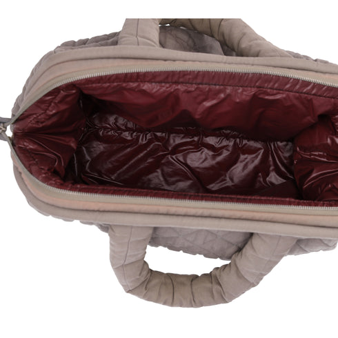 CHANEL Coco Cocoon Handbag Khaki Cotton