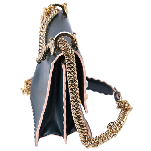 FENDI Mini Kan I Shoulder Bag 8M0381-A18Q Green Leather