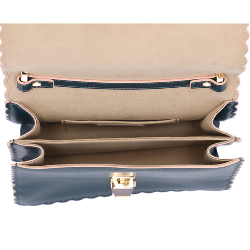 FENDI Mini Kan I Shoulder Bag 8M0381-A18Q Green Leather