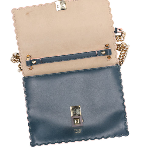 FENDI Mini Kan I Shoulder Bag 8M0381-A18Q Green Leather