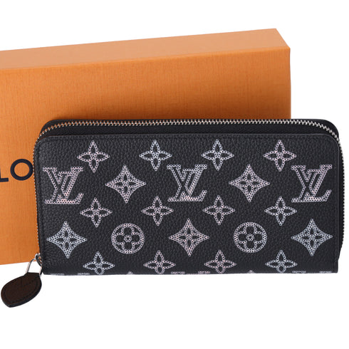Louis Vuitton Monogram Mahina Flight Mode Zippy NM Wallet Black
