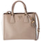 PRADA Triangle Logo Tote Bag Gray Beige White Saffiano Leather