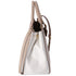 PRADA Triangle Logo Tote Bag Gray Beige White Saffiano Leather
