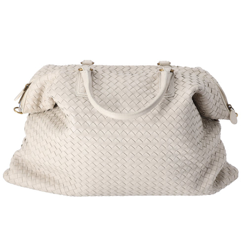 BOTTEGA VENETA Intrecciato Slouchy Large Handbag 193785 Cream Leather