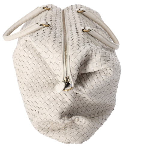BOTTEGA VENETA Intrecciato Slouchy Large Handbag 193785 Cream Leather