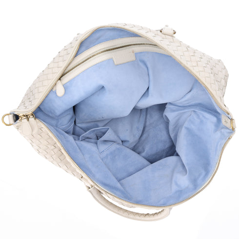 BOTTEGA VENETA Intrecciato Slouchy Large Handbag 193785 Cream Leather