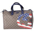 GUCCI GG Handbag 195451 Beige Navy Multi PVC Leather US Flag