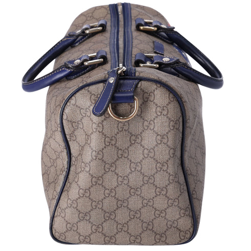 GUCCI GG Handbag 195451 Beige Navy Multi PVC Leather US Flag