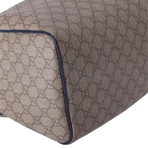 GUCCI GG Handbag 195451 Beige Navy Multi PVC Leather US Flag