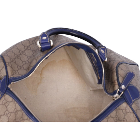 GUCCI GG Handbag 195451 Beige Navy Multi PVC Leather US Flag