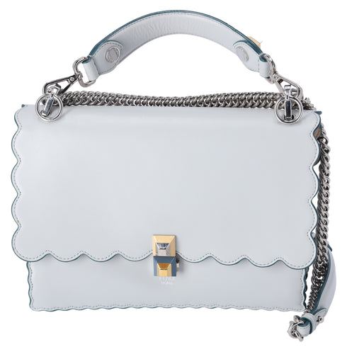 FENDI KAN I Shoulder Bag 8BT283 Light Gray Leather