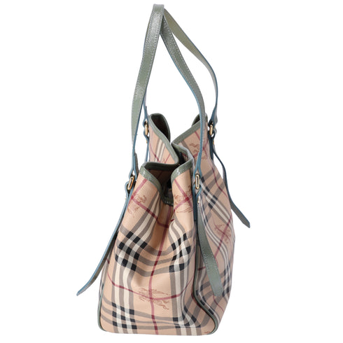 Burberry Check Canterbury Shoulder Bag Coated Canvas Green