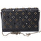 Christian Louboutin Paloma Clutch Crossbody Bag Black Studded Leather