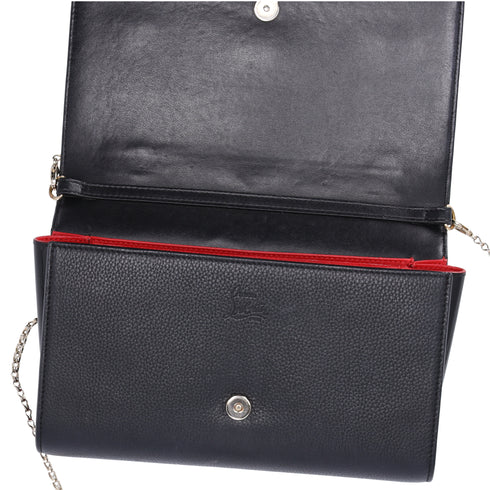 Christian Louboutin Paloma Clutch Crossbody Bag Black Studded Leather