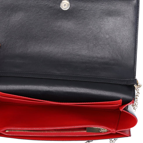 Christian Louboutin Paloma Clutch Crossbody Bag Black Studded Leather