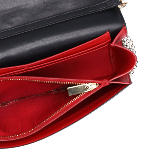 Christian Louboutin Paloma Clutch Crossbody Bag Black Studded Leather