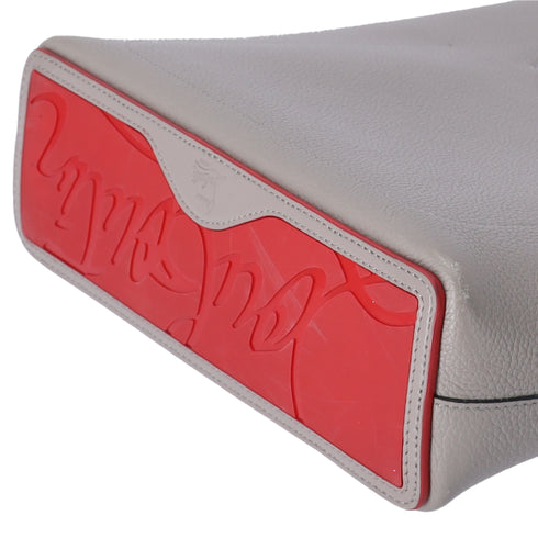 Christian Louboutin Cabata North South Tote Bag Gray Red Leather