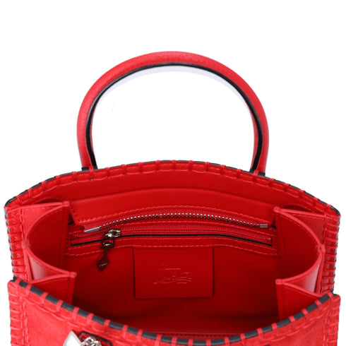 Christian Louboutin Paloma Mini Handbag Red Suede Leather w/ Bag Charm