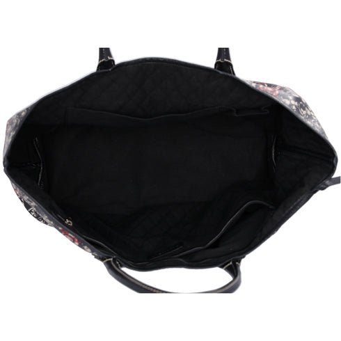 CHANEL Coco Travel Large Tote Bag Black Cream Red PVC Leather