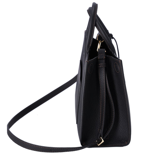 BURBERRY Mini Francis Bag Tote Bag 8049044 Black Pebbled Leather